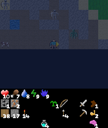 Original Craftax dungeon-crawling gameplay